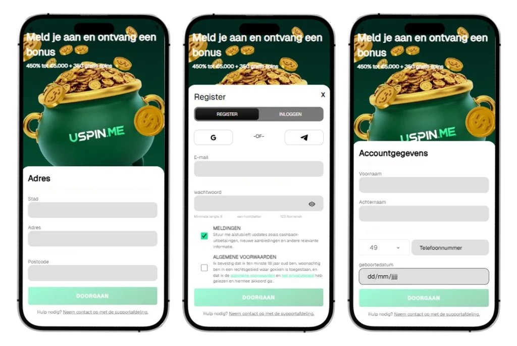 USpin Casino Registratie